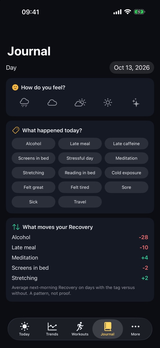 Journal: what moves your recovery